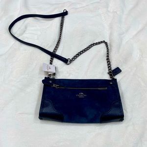 Coach MICKIE CROSSBODY SUEDE ANTIQUE NICKEL/MIDNIGHT